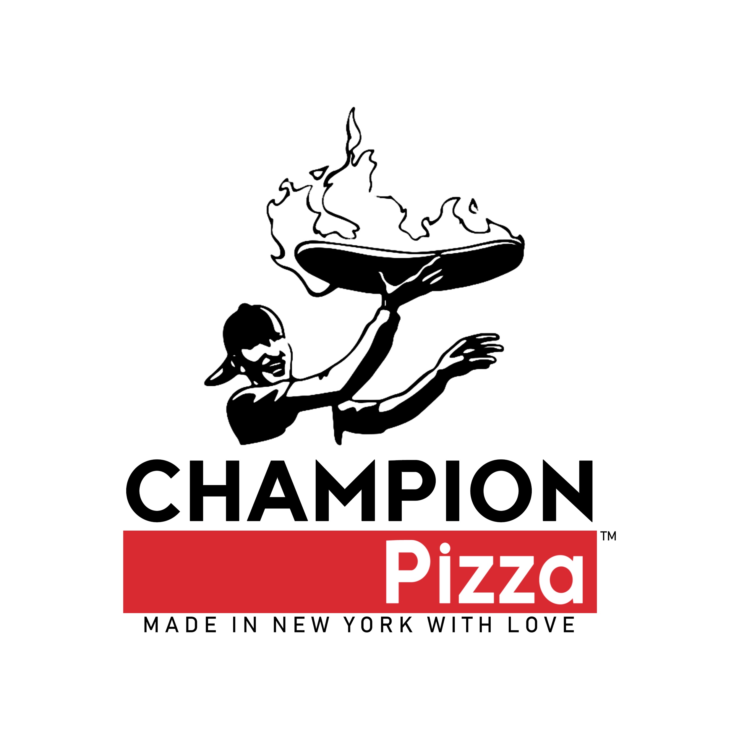 (Black - White Background) ICON - Champion Pizza Logo